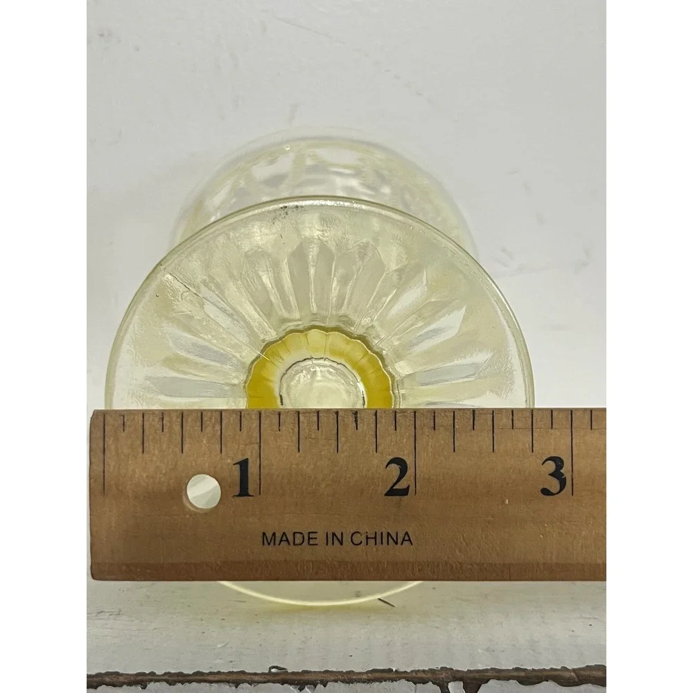 Vintage Yellow Depression Glass Cameo Ballerina Footed Tumblers Set of 5 4.5